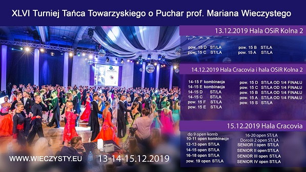 <font color="#880088">XLVI Ogolnopolskiego Turnieju Tanca towarzyskiego o Puchar profesora Mariana Wieczystego</font>